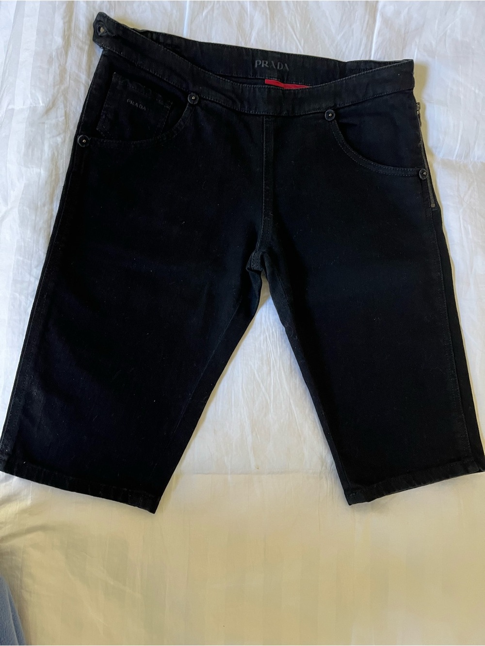 Prada Black Bermuda Denim Shorts